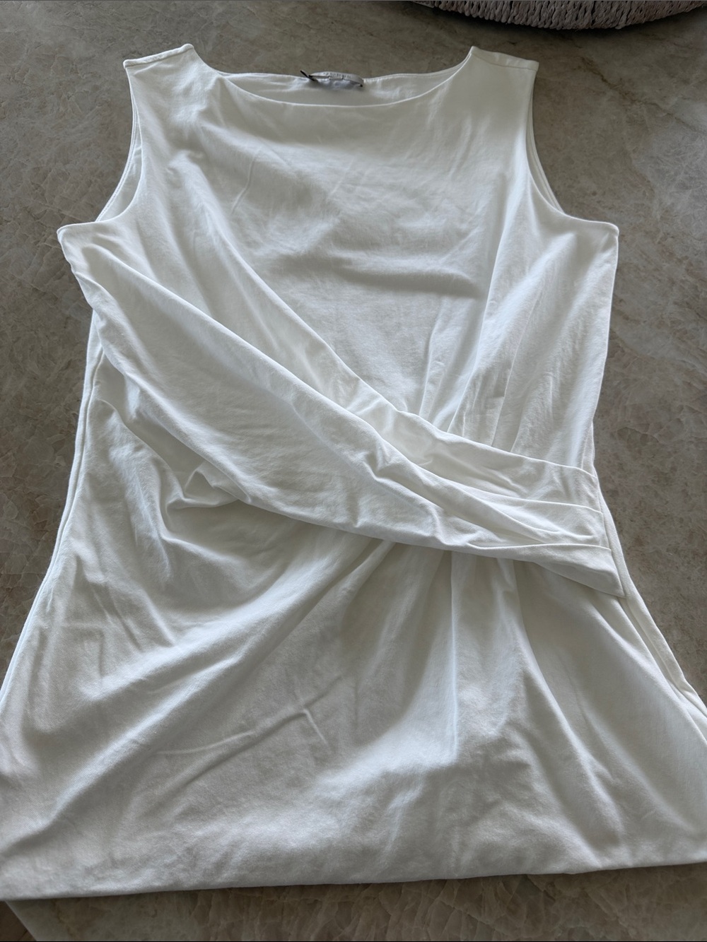 Hobbs London Top Sleeveless Draped Wrap Detail White Perfect Summer Tee Classic
